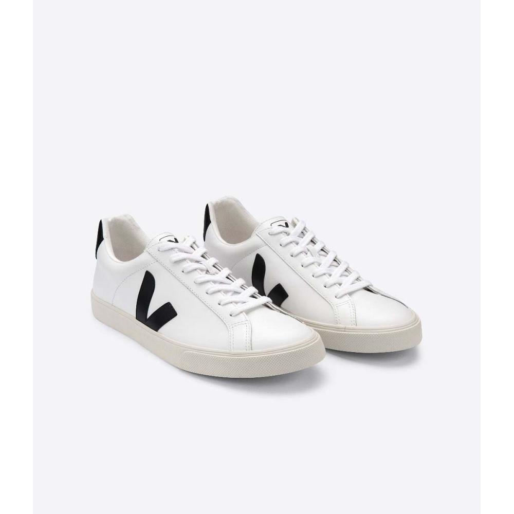 Men's Veja ESPLAR LEATHER Sneakers White/Black | SG 306LIS